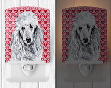 Load image into Gallery viewer, White Standard Poodle Hearts and Love Ceramic Night Light SC9703CNL