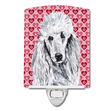 Load image into Gallery viewer, White Standard Poodle Hearts and Love Ceramic Night Light SC9703CNL