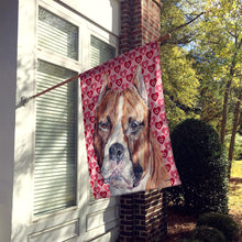 Load image into Gallery viewer, Staffordshire Bull Terrier Staffie Hearts and Love Flag Canvas House Size SC9704CHF