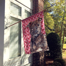 Load image into Gallery viewer, Staffordshire Bull Terrier Staffie Hearts and Love Flag Canvas House Size SC9705CHF