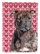Load image into Gallery viewer, Staffordshire Bull Terrier Staffie Hearts and Love Flag Canvas House Size SC9705CHF
