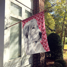 Load image into Gallery viewer, Great Pyrenees Hearts and Love Flag Canvas House Size SC9714CHF