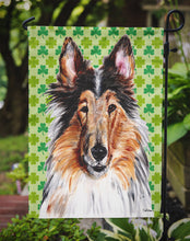 Load image into Gallery viewer, Collie Lucky Shamrock St. Patrick's Day Garden Flag - Outdoor Decorative Yard Flag SC9718GF