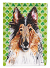Load image into Gallery viewer, Collie Lucky Shamrock St. Patrick's Day Garden Flag - Outdoor Decorative Yard Flag SC9718GF