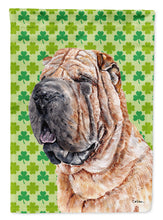 Load image into Gallery viewer, Shar Pei Lucky Shamrock St. Patrick's Day Garden Flag - Outdoor Decorative Yard Flag SC9719GF