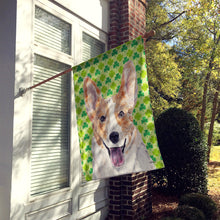 Load image into Gallery viewer, Cardigan Corgi Lucky Shamrock St. Patrick's Day Flag Canvas House Size SC9720CHF
