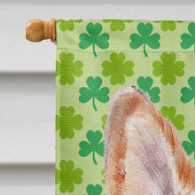 Load image into Gallery viewer, Cardigan Corgi Lucky Shamrock St. Patrick's Day Flag Canvas House Size SC9720CHF