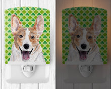 Load image into Gallery viewer, Cardigan Corgi Lucky Shamrock St. Patrick's Day Ceramic Night Light SC9720CNL