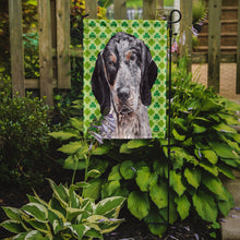 Load image into Gallery viewer, Blue Tick Coonhound Lucky Shamrock St. Patrick's Day Garden Flag - Outdoor Decorative Yard Flag