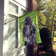 Load image into Gallery viewer, Black Standard Poodle Lucky Shamrock St. Patrick's Day Flag Canvas House Size SC9722CHF