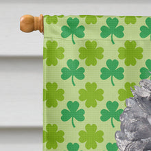 Load image into Gallery viewer, Black Standard Poodle Lucky Shamrock St. Patrick's Day Flag Canvas House Size SC9722CHF