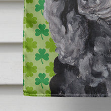 Load image into Gallery viewer, Black Standard Poodle Lucky Shamrock St. Patrick's Day Flag Canvas House Size SC9722CHF