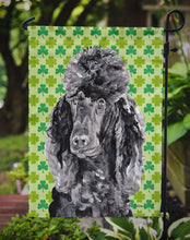 Load image into Gallery viewer, Black Standard Poodle Lucky Shamrock St. Patrick's Day Garden Flag - Outdoor Decorative Yard Flag SC9722GF