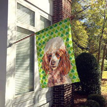 Load image into Gallery viewer, Red Miniature Poodle Lucky Shamrock St. Patrick's Day Flag Canvas House Size SC9723CHF
