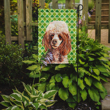 Load image into Gallery viewer, Red Miniature Poodle Lucky Shamrock St. Patrick's Day Garden Flag - Outdoor Decorative Yard Flag