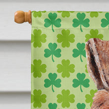 Load image into Gallery viewer, Wire Fox Terrier Lucky Shamrock St. Patrick's Day Flag Canvas House Size SC9724CHF