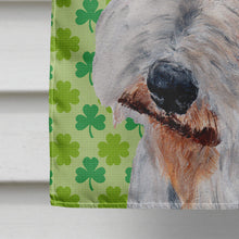 Load image into Gallery viewer, Wire Fox Terrier Lucky Shamrock St. Patrick's Day Flag Canvas House Size SC9724CHF