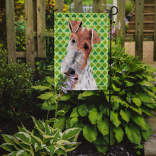 Load image into Gallery viewer, Wire Fox Terrier Lucky Shamrock St. Patrick's Day Garden Flag - Outdoor Decorative Yard Flag