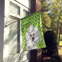 Load image into Gallery viewer, White Toy Poodle Lucky Shamrock St. Patrick's Day Flag Canvas House Size SC9725CHF
