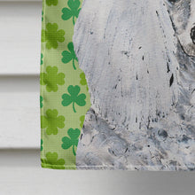 Load image into Gallery viewer, White Toy Poodle Lucky Shamrock St. Patrick's Day Flag Canvas House Size SC9725CHF