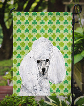 Load image into Gallery viewer, White Toy Poodle Lucky Shamrock St. Patrick's Day Garden Flag – Decorative Outdoor Yard Flag SC9725GF