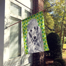 Load image into Gallery viewer, White Standard Poodle Lucky Shamrock St. Patrick's Day Flag Canvas House Size SC9727CHF