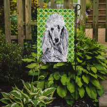 Load image into Gallery viewer, White Standard Poodle Lucky Shamrock St. Patrick's Day Garden Flag - Outdoor Decorative Yard Flag SC9727GF