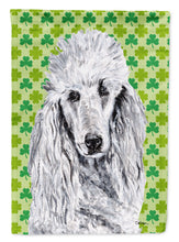 Load image into Gallery viewer, White Standard Poodle Lucky Shamrock St. Patrick's Day Garden Flag - Outdoor Decorative Yard Flag SC9727GF