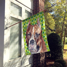 Load image into Gallery viewer, Staffordshire Bull Terrier Staffie Lucky Shamrock St. Patrick's Day Flag Canvas House Size SC9728CHF