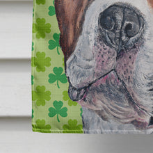 Load image into Gallery viewer, Staffordshire Bull Terrier Staffie Lucky Shamrock St. Patrick's Day Flag Canvas House Size SC9728CHF