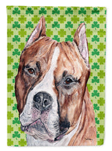Load image into Gallery viewer, Staffordshire Bull Terrier Staffie Lucky Shamrock St. Patrick's Day Flag Canvas House Size SC9728CHF
