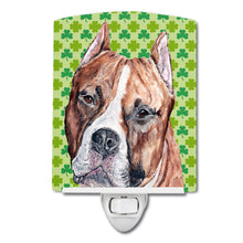 Load image into Gallery viewer, Staffordshire Bull Terrier Staffie Lucky Shamrock St. Patrick's Day Ceramic Night Light SC9728CNL