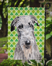 Load image into Gallery viewer, Scottish Deerhound Lucky Shamrock St. Patrick's Day Garden Flag - Outdoor Decorative Yard Flag