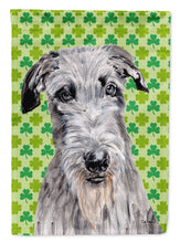 Load image into Gallery viewer, Scottish Deerhound Lucky Shamrock St. Patrick's Day Garden Flag - Outdoor Decorative Yard Flag