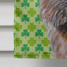Load image into Gallery viewer, Norwich Terrier Lucky Shamrock St. Patrick's Day Flag Canvas House Size SC9734CHF