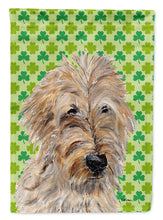 Load image into Gallery viewer, Golden Doodle 2 Lucky Shamrock St. Patrick's Day Garden Flag - Outdoor Decorative Yard Flag SC9739GF