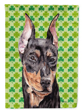 Load image into Gallery viewer, German Pinscher Lucky Shamrock St. Patrick's Day Flag Canvas House Size SC9740CHF