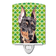 Load image into Gallery viewer, German Pinscher Lucky Shamrock St. Patrick's Day Ceramic Night Light SC9740CNL
