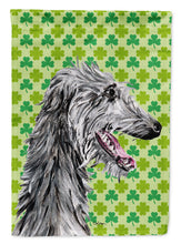 Load image into Gallery viewer, Scottish Deerhound Lucky Shamrock St. Patrick's Day Garden Flag - Outdoor Decorative Yard Flag SC9741GF