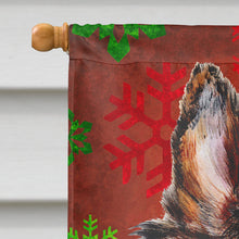 Load image into Gallery viewer, Collie Red Snowflakes Holiday Flag Canvas House Size SC9742CHF