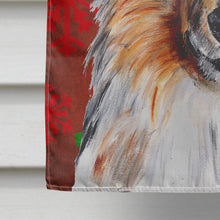 Load image into Gallery viewer, Collie Red Snowflakes Holiday Flag Canvas House Size SC9742CHF