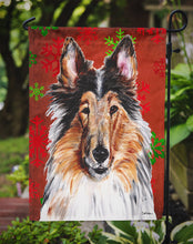 Load image into Gallery viewer, Collie Red Snowflakes Holiday Garden Flag – Decorative Outdoor Yard Flag SC9742GF