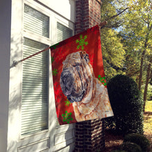 Load image into Gallery viewer, Shar Pei Red Snowflakes Holiday Flag Canvas House Size SC9743CHF