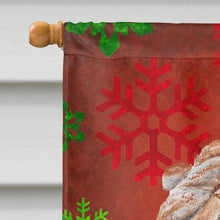 Load image into Gallery viewer, Shar Pei Red Snowflakes Holiday Flag Canvas House Size SC9743CHF