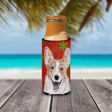 Load image into Gallery viewer, Cardigan Corgi Red Snowflakes Holiday Slim Can Hugger – Fun &amp; Functional Drink Coolers SC9744MUK