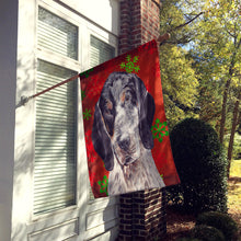 Load image into Gallery viewer, Blue Tick Coonhound Red Snowflakes Holiday Flag Canvas House Size SC9745CHF