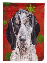 Load image into Gallery viewer, Blue Tick Coonhound Red Snowflakes Holiday Flag Canvas House Size SC9745CHF