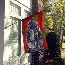 Load image into Gallery viewer, Black Standard Poodle Red Snowflakes Holiday Flag Canvas House Size SC9746CHF