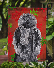 Load image into Gallery viewer, Black Standard Poodle Red Snowflakes Holiday Garden Flag – Decorative Outdoor Yard Flag SC9746GF
