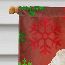 Load image into Gallery viewer, Red Miniature Poodle Red Snowflakes Holiday Flag Canvas House Size SC9747CHF